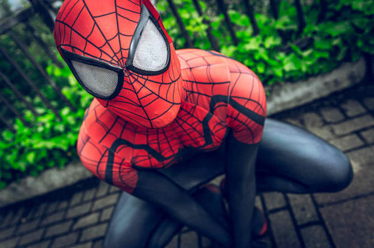 cosplayer dressed as spiderman from marvel